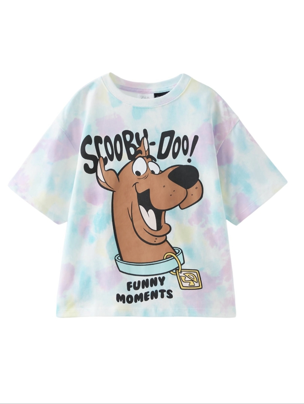 Zara Scooby-Doo Tie-Dye Tee - Pastel Blue, Pink, Yellow